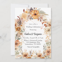 Convite Celebração Rustic Terracotta Floral Arch