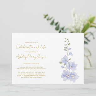 Convite Celebração Simples da Vida com Delphinium