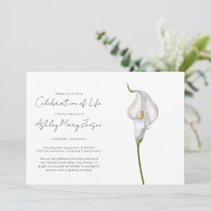 Convite Celebração Simples da Vida com Lírio-de-Calla Fune