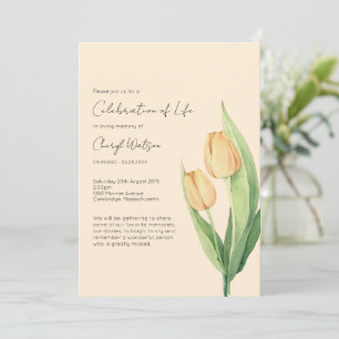 Convite Celebração Simples de Tulipa da Vida Funeral