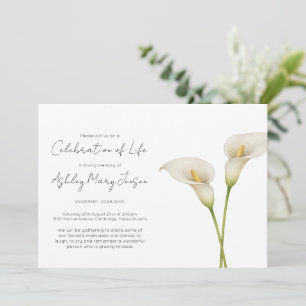 Convite Celebração Simples de Vida com Lírio-de-Calla Fune
