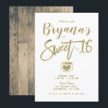 Convite Celebração Sweet 16 Rústica com Madeira de Celeiro<br><div class="desc">Personalize para qualquer evento</div>