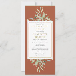 Convite Celebração Verde do Serviço Funeral Life Invi