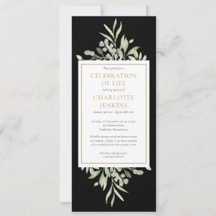 Convite Celebração Verde do Serviço Funeral Life Invi