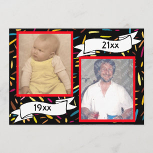 Convite Celebração vermelha do aniversário de 40 anos d
