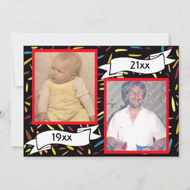 Convite Celebração vermelha do aniversário de 40 anos da (Frente)