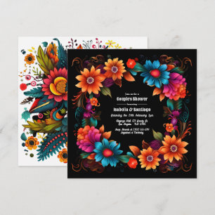 Convite Celebração Vibrante de Chuveiro Floral de Festa de