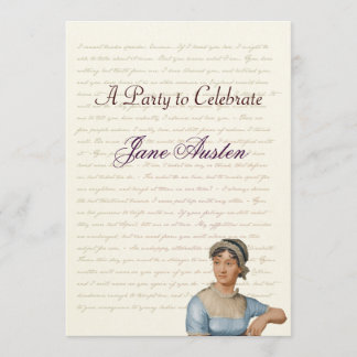 Convite Celebrações de aniversário do Partido Jane Austen
