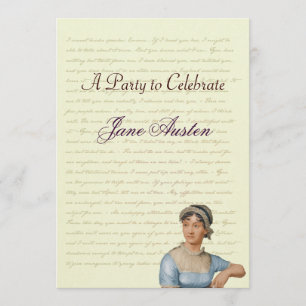 Convite Celebrações de aniversário do Partido Jane Austen