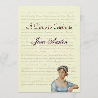 Convite Celebrações de aniversário do Partido Jane Austen