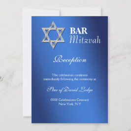 Convite Celebrações de bar azul mitzvah RECEPÇÃO