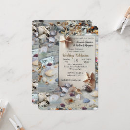 Convite Celebrações de Casamento à beira-mar na praia