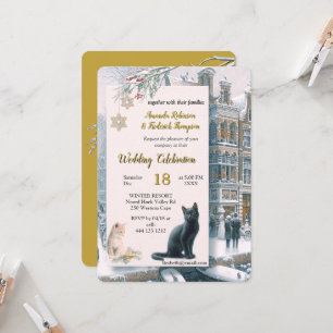 Convite Celebrações de inverno na neve, com Kittens