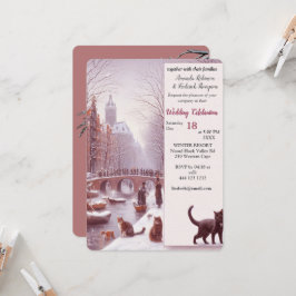 Convite Celebrações de inverno na neve, com Kittens