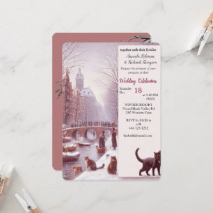 Convite Celebrações de inverno na neve, com Kittens