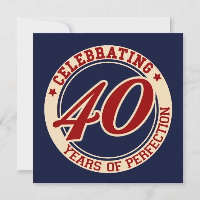 Convite Celebrando 40 anos de perfeição (Frente)