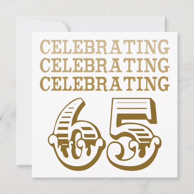 Convite Celebrando 65! (Festa de aniversário) (Frente)