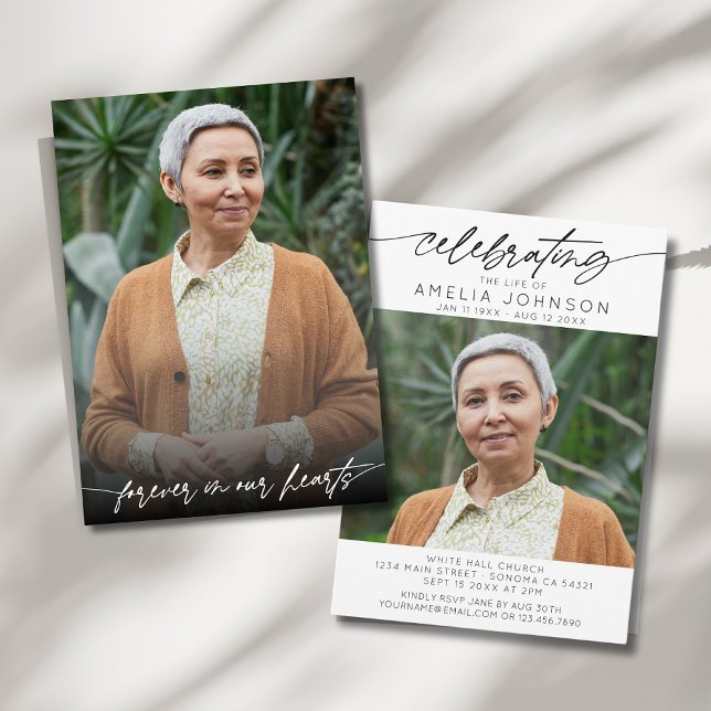 Convite Celebrando a Vida de Dois Funerais Memoriais Fotog (Criador carregado)