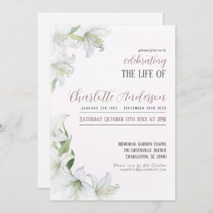 Convite Celebrando a vida do Funeral