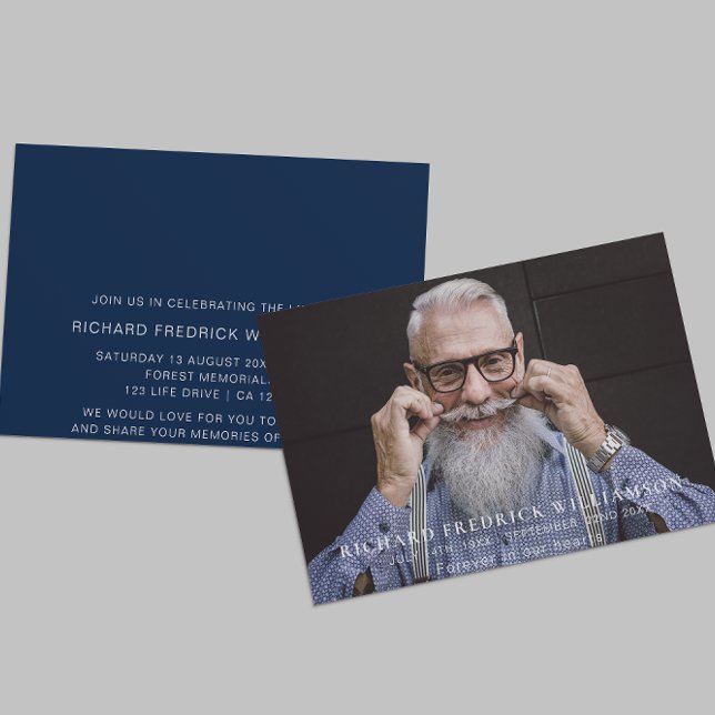 Convite Celebrando a vida do funeral moderno de fotos (Criador carregado)