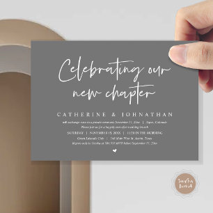 Convite Celebrando Nosso Novo Capítulo, Elopement Brunch