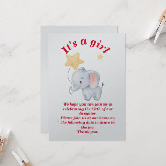 Convite celebrando o nascimento da nossa filha