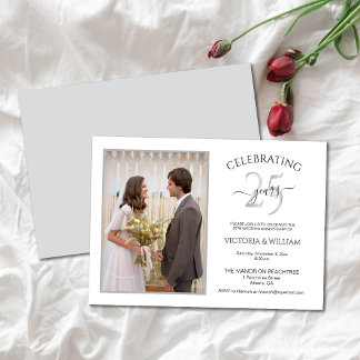 Convite Celebrando o Partido do Aniversário da Foto 25 Ano