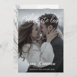 Convite Celebrar Amor Personalizado Simples Casamento Mode