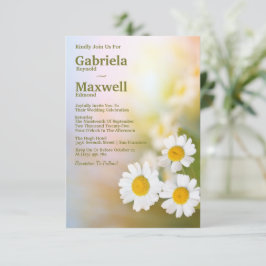 Convite Celebrar Casamento de Bela Natureza Branca Daisy