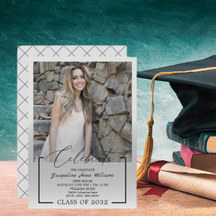 Convite Celebrar Classe de Graduação de Cinzas Fotográf