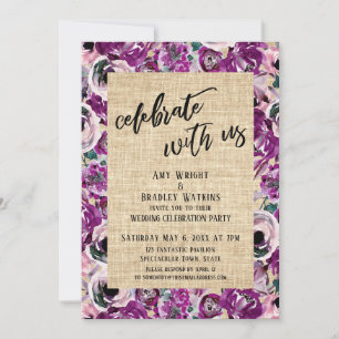 Convite Celebrar com a Colmeia de Flores Pintadas a Rosa