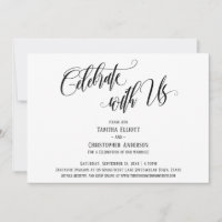 Celebrar com a Elaborada Script Preto e Branco