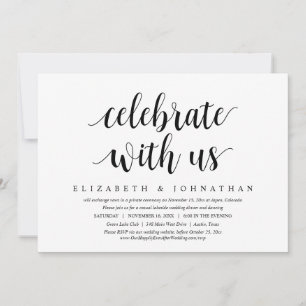 Convite Celebrar conosco, Janto de Elopemento de Casamento