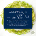 Convite Celebrar conosco, Janto de Elopemento de Casamento<br><div class="desc">Elegantemente anuncie sua alegria para sempre com nossa carta de convite para celebração de elopementos de casamento, "Celebre conosco". Personalizado para casais continuando sua história de amor, este convite atinge um equilíbrio perfeito de sofisticação e charme, estabelecendo a cena de um evento inesquecível. Com um moderno design de roteiro contemporâneo,...</div>