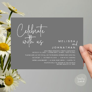 Convite Celebrar conosco, Janto Moderno de Elopemento de C