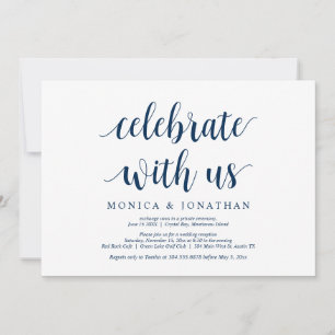 Convite Celebrar conosco, Marinho Azul, Elopemento de Casa