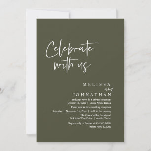 Convite Celebrar conosco, Recepção de casamento moderna