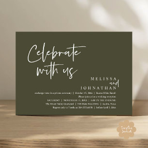 Convite Celebrar conosco Recepção de casamento moderna