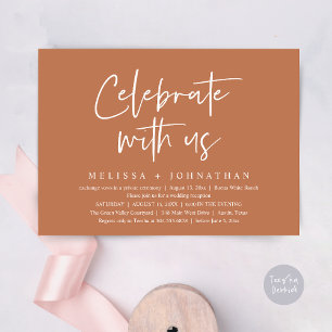 Convite Celebrar conosco Recepção de casamento moderna