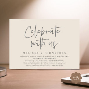 Convite Celebrar conosco Recepção de casamento moderna