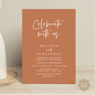 Convite Celebrar conosco, Recepção de casamento moderna