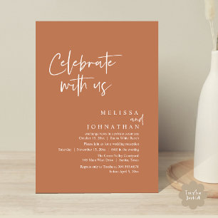 Convite Celebrar conosco, Recepção de casamento moderna