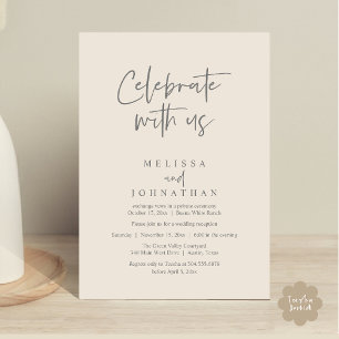 Convite Celebrar conosco, Recepção de casamento moderna
