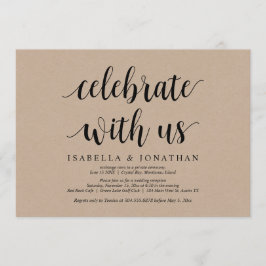 Convite Celebrar conosco, Rustic Kraft, Elopemento de Casa