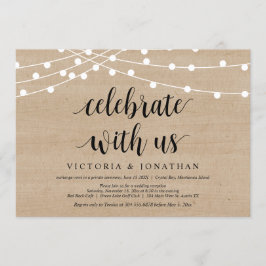 Convite Celebrar conosco, String Light, Elopemento de Casa