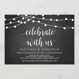 Convite Celebrar conosco, String Light, Elopemento de Casa