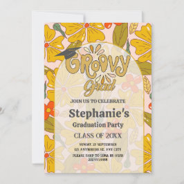 Convite Celebrar em Estilo! Graduação de Groovy Boho