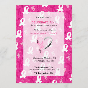 Convite Celebrar evento rosa