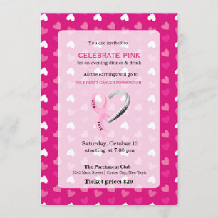 Convite Celebrar evento rosa