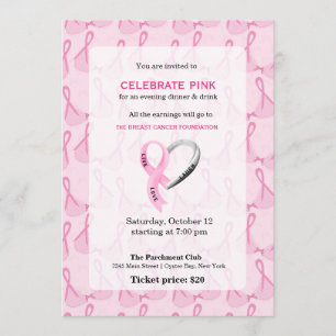 Convite Celebrar evento rosa
